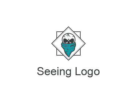 skull wearing a bandanna logo