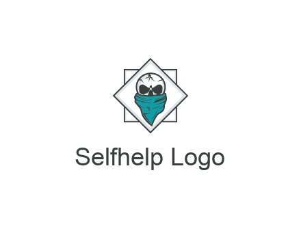 skull wearing a bandanna logo