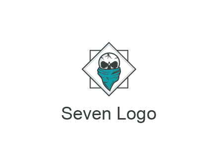skull wearing a bandanna logo