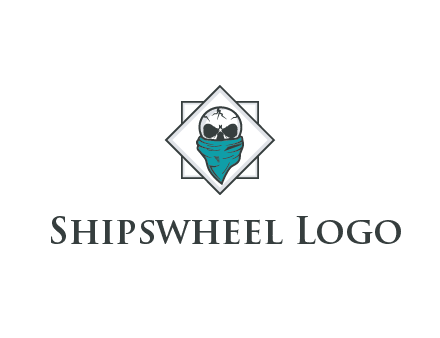 skull wearing a bandanna logo