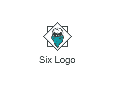 skull wearing a bandanna logo
