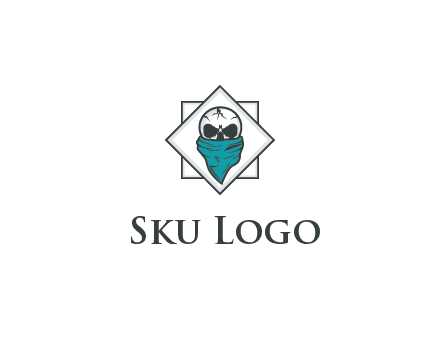 skull wearing a bandanna logo