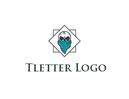 skull wearing a bandanna logo