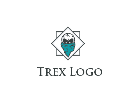 skull wearing a bandanna logo