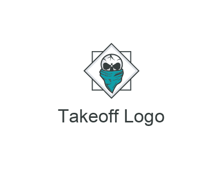skull wearing a bandanna logo