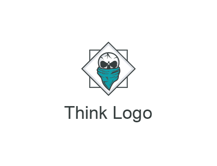 skull wearing a bandanna logo