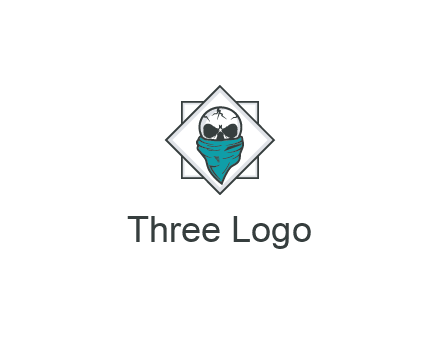 skull wearing a bandanna logo