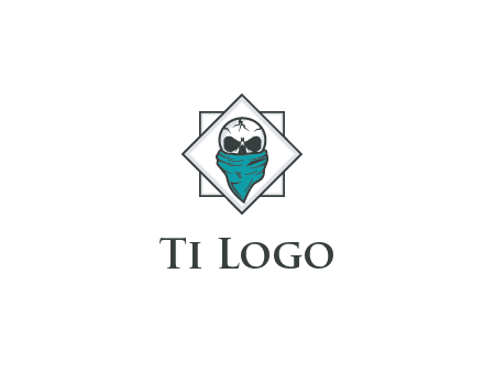 skull wearing a bandanna logo
