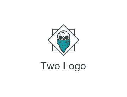 skull wearing a bandanna logo