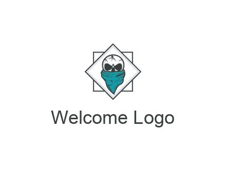 skull wearing a bandanna logo