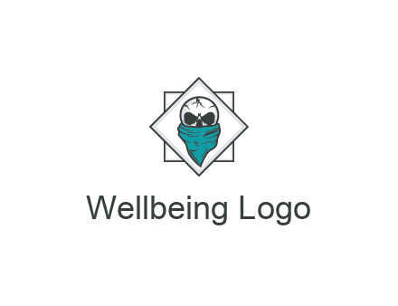 skull wearing a bandanna logo