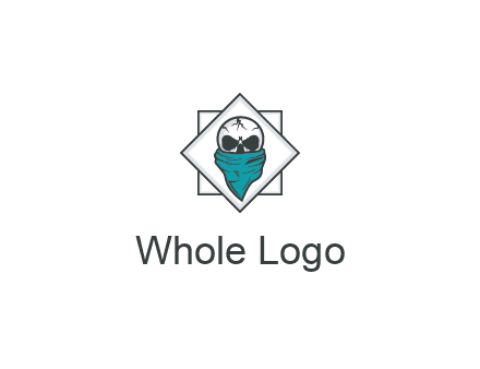 skull wearing a bandanna logo