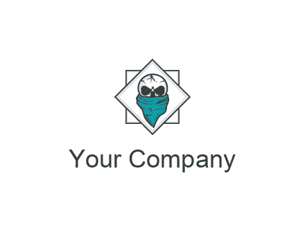 skull wearing a bandanna logo
