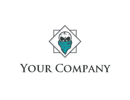 skull wearing a bandanna logo