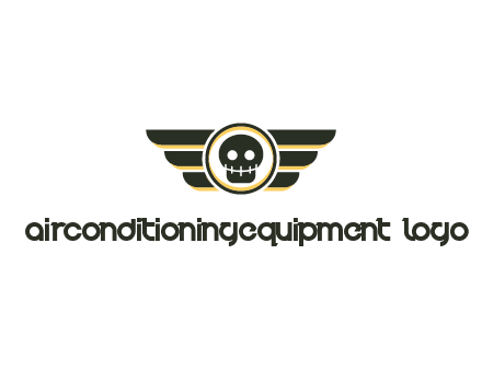pilot badge with a skull logo