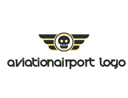 pilot badge with a skull logo