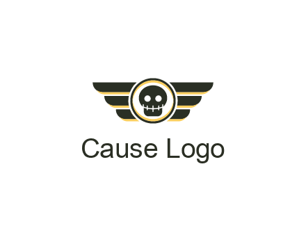 pilot badge with a skull logo
