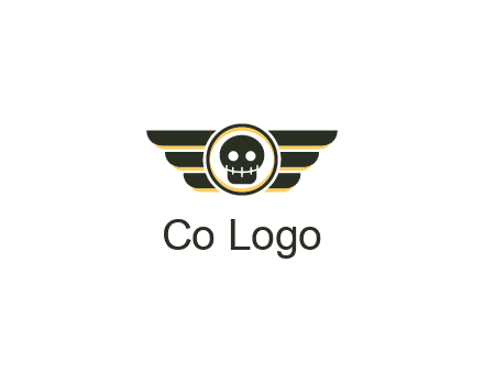 pilot badge with a skull logo