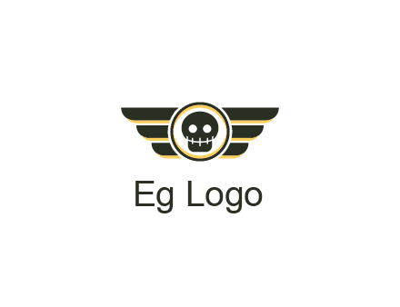pilot badge with a skull logo