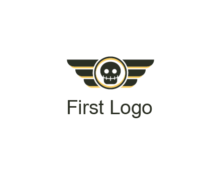 pilot badge with a skull logo