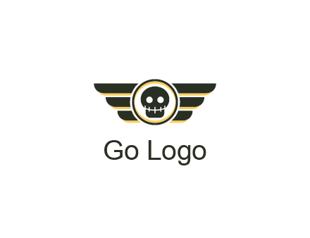 pilot badge with a skull logo