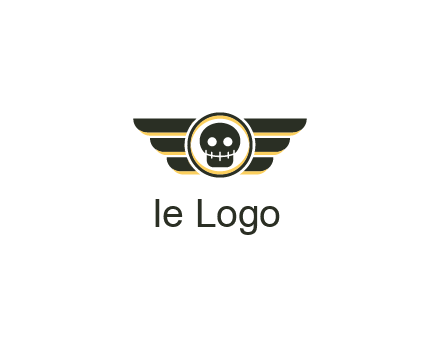 pilot badge with a skull logo