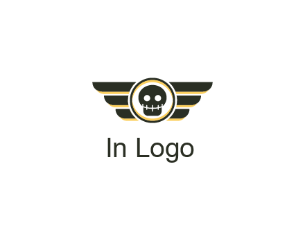 pilot badge with a skull logo