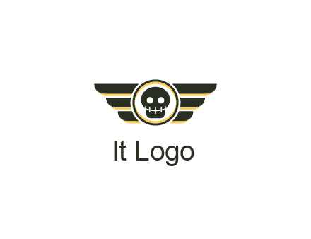 pilot badge with a skull logo