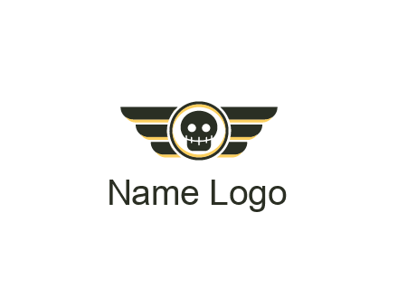 pilot badge with a skull logo