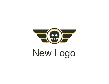 pilot badge with a skull logo