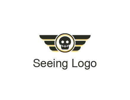 pilot badge with a skull logo