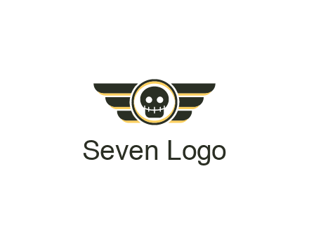 pilot badge with a skull logo