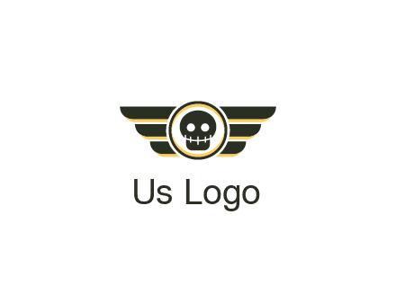 pilot badge with a skull logo