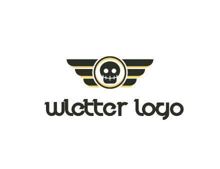 pilot badge with a skull logo