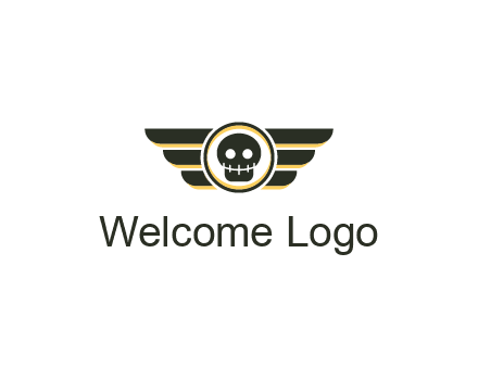 pilot badge with a skull logo