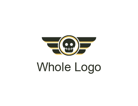 pilot badge with a skull logo