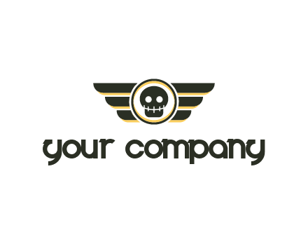 pilot badge with a skull logo