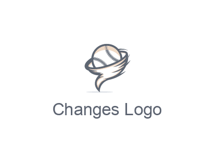baseball in a tornado logo