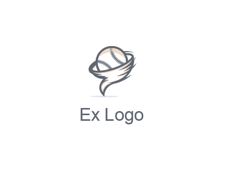baseball in a tornado logo