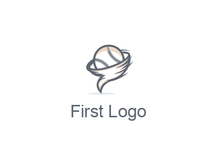 baseball in a tornado logo