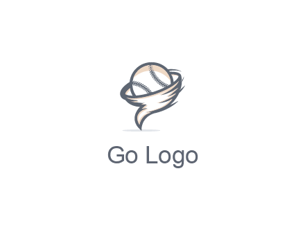 baseball in a tornado logo