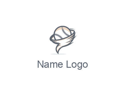 baseball in a tornado logo