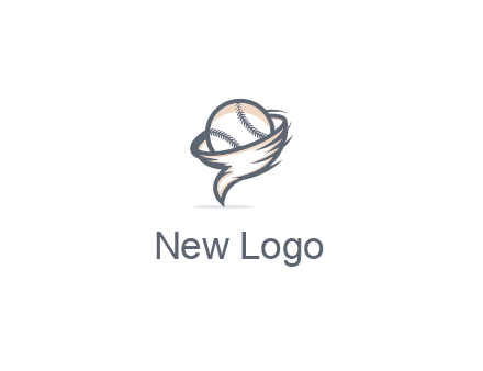 baseball in a tornado logo