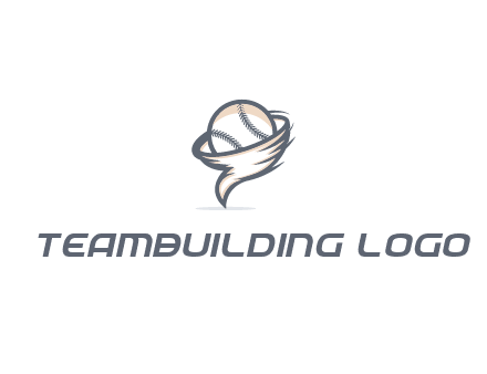 baseball in a tornado logo
