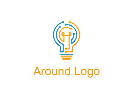IT logo with circuit cables forming a light bulb
