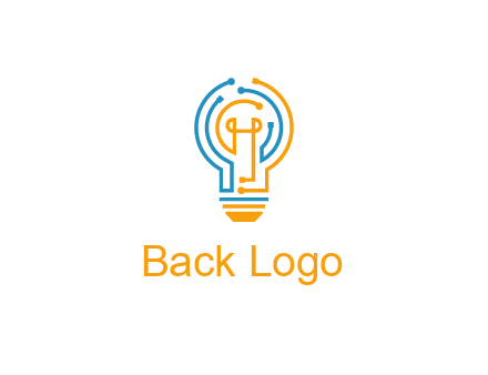 IT logo with circuit cables forming a light bulb
