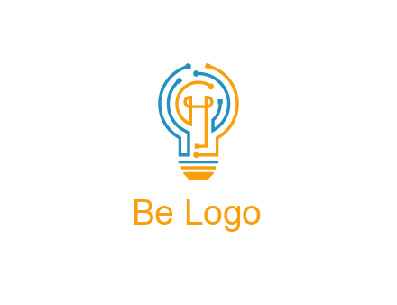 IT logo with circuit cables forming a light bulb