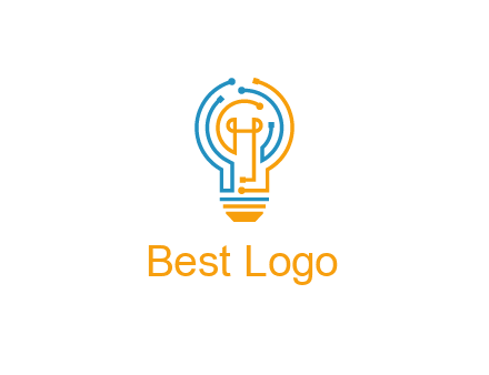 IT logo with circuit cables forming a light bulb
