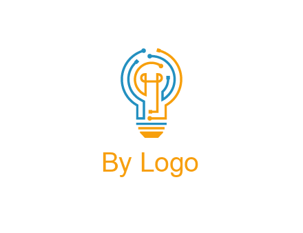 IT logo with circuit cables forming a light bulb