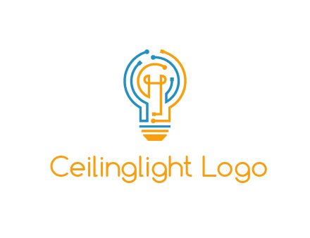 IT logo with circuit cables forming a light bulb